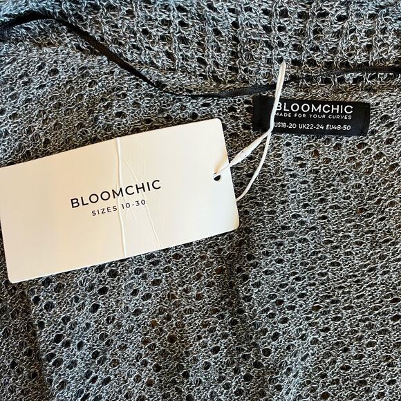 Bloomchic Cardigan Sweater Size 18/20 Gray Taupe Open Knit Topper NWT - Picture 11 of 12